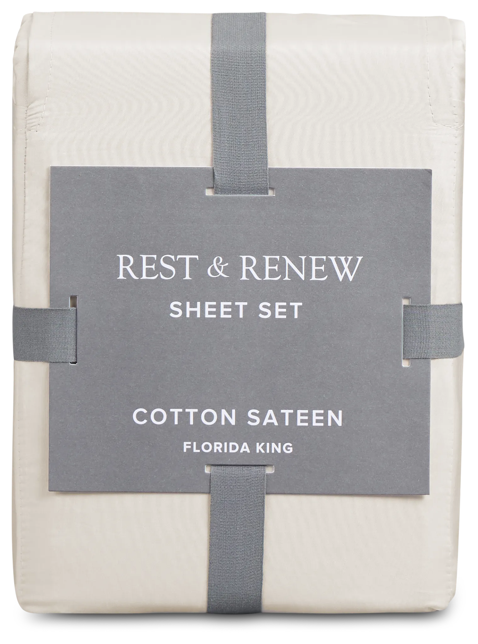 Rest & Renew Cotton Sateen Beige 300 Thread Sheet Set