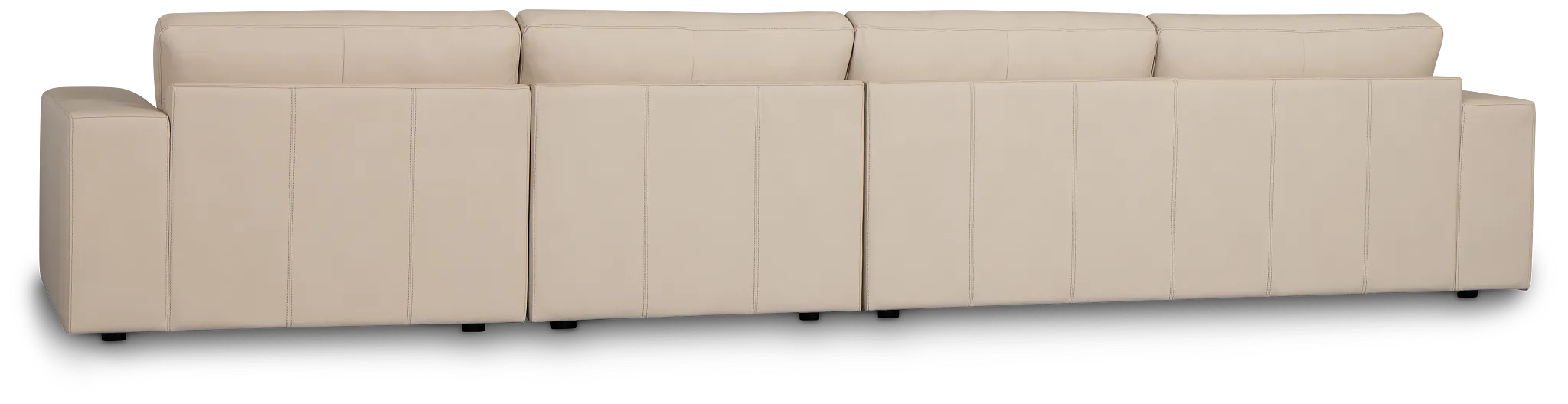 Kellan Ivory Leather Small Right Chaise Sectional