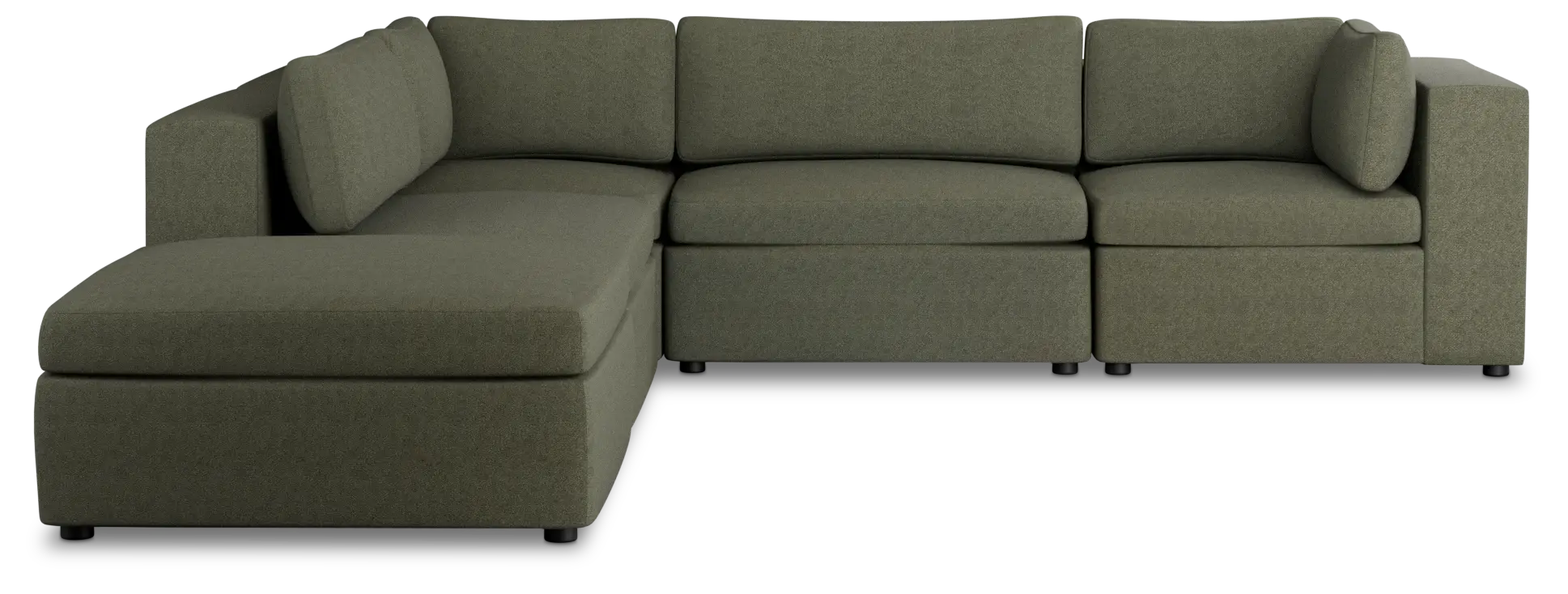 Destin Sutton Green Fabric 5pc Bumper Sectional Destin Sutton Green Fabric 5pc Bumper Sectional