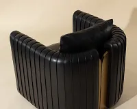 Abbey Black Lthr/vinyl Accent Chair