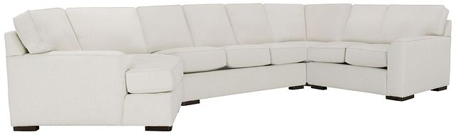 Austin White Cool Mfoam Left Cuddler Memory Foam Sleeper Sectional