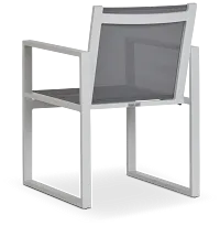 Linear2 White Aluminum Sling Arm Chair