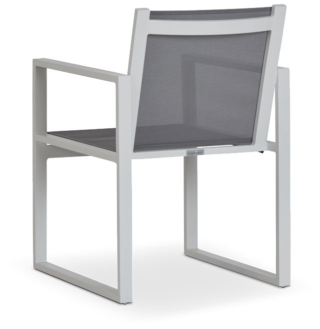 Linear2 White Aluminum Sling Arm Chair