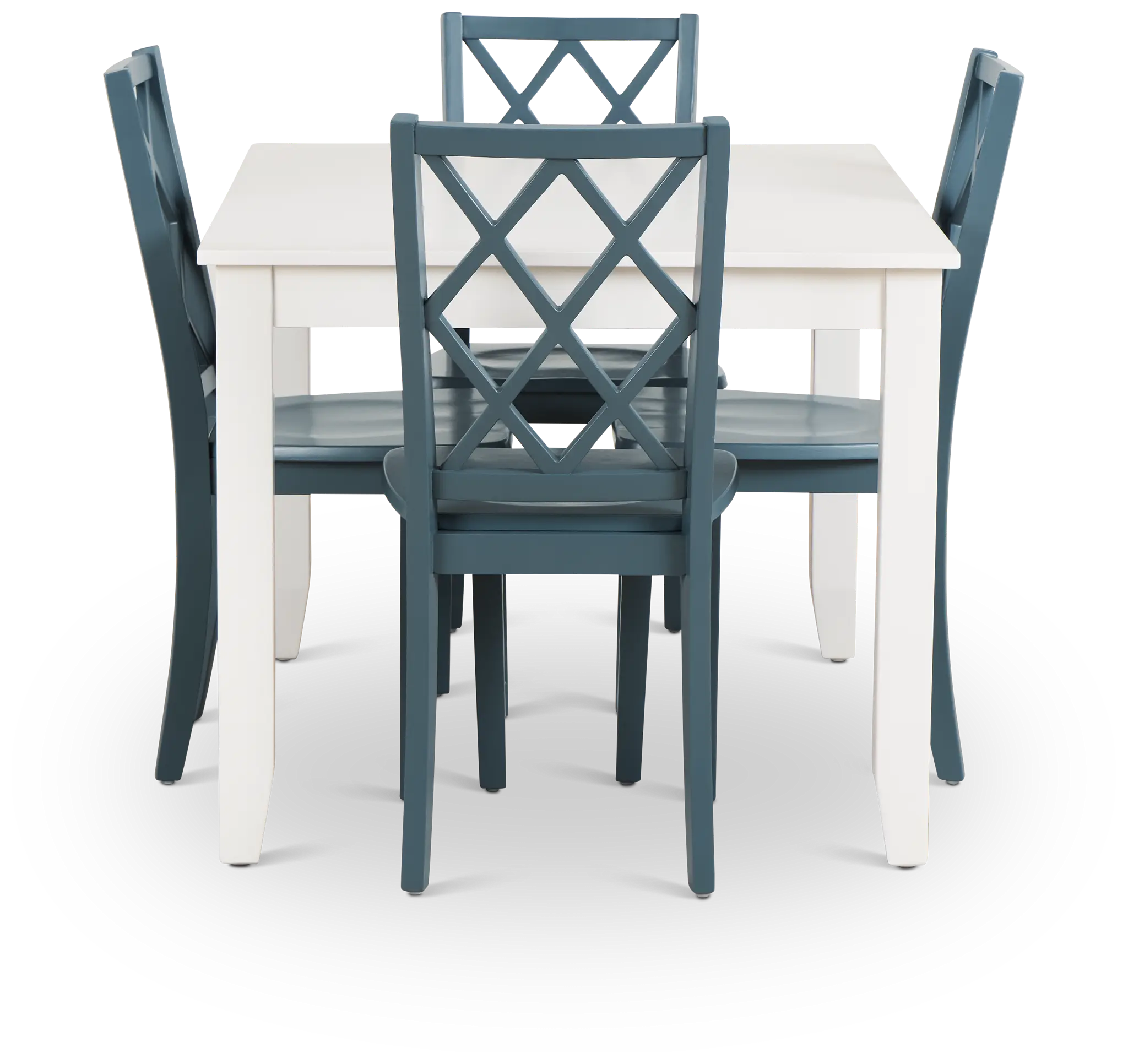 Edgartown White Rect Table & 4 Navy Wood Chairs Edgartown White Rect Table & 4 Navy Wood Chairs