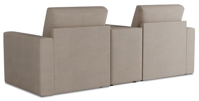 Citymod Beige Fabric 3-piece Modular Sofa With Media Console
