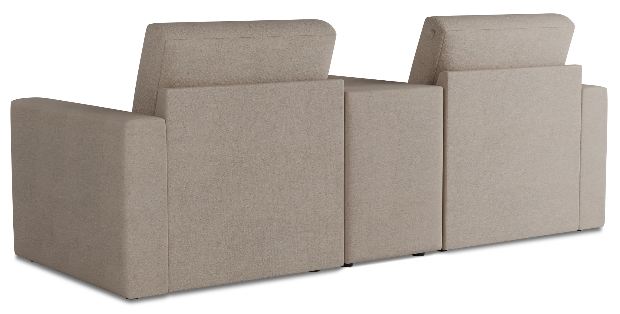 Citymod Beige Fabric 3-piece Modular Sofa With Media Console