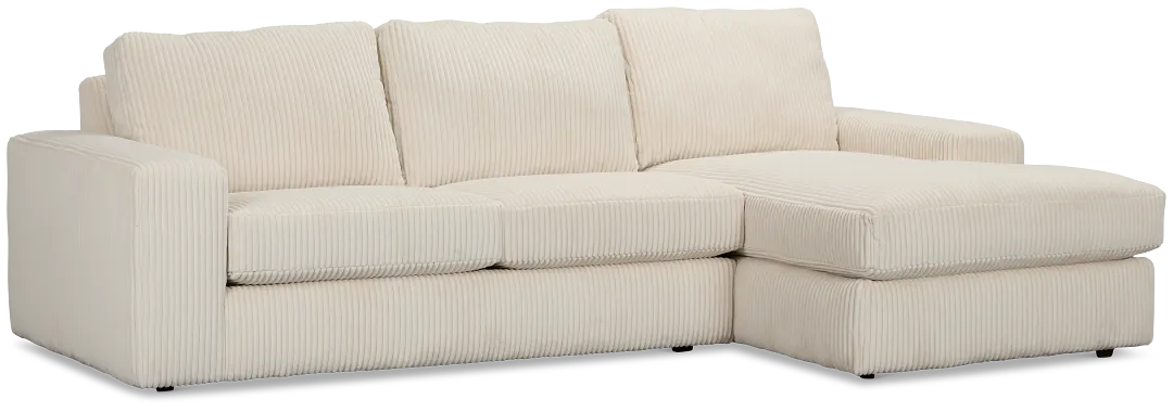 Charlie Ivory Fabric Right Chaise Sectional