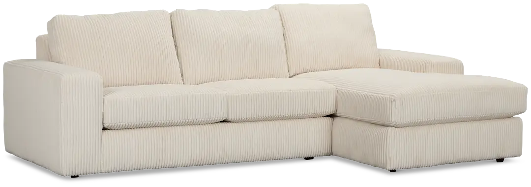 Charlie Ivory Fabric Right Chaise Sectional Charlie Ivory Fabric Right Chaise Sectional