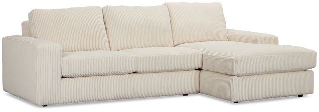 Charlie Ivory Fabric Right Chaise Sectional