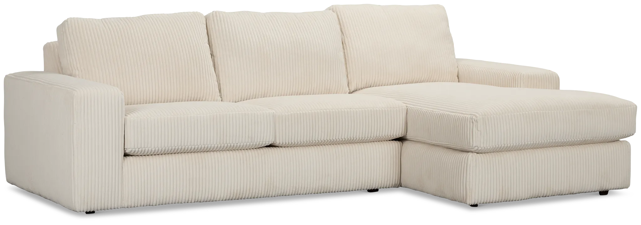 Charlie Ivory Fabric Right Chaise Sectional