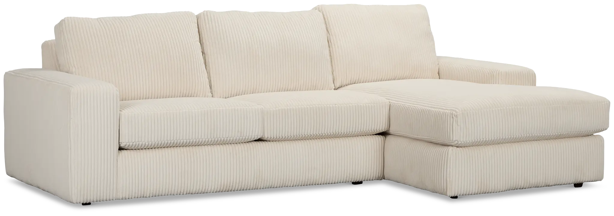 Charlie Ivory Fabric Right Chaise Sectional Charlie Ivory Fabric Right Chaise Sectional