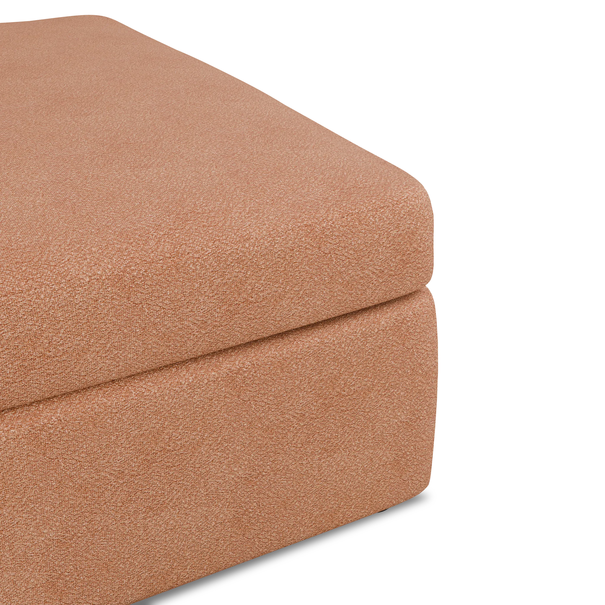 Destin Sutton Orange Fabric Cocktail Ottoman