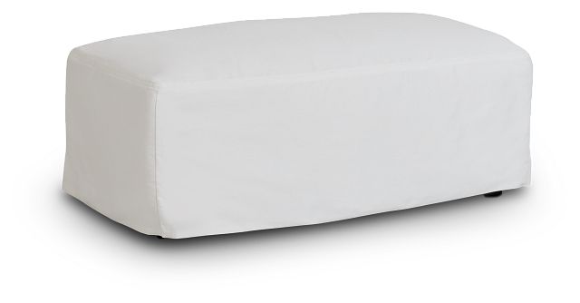 Delilah White Fabric Ottoman