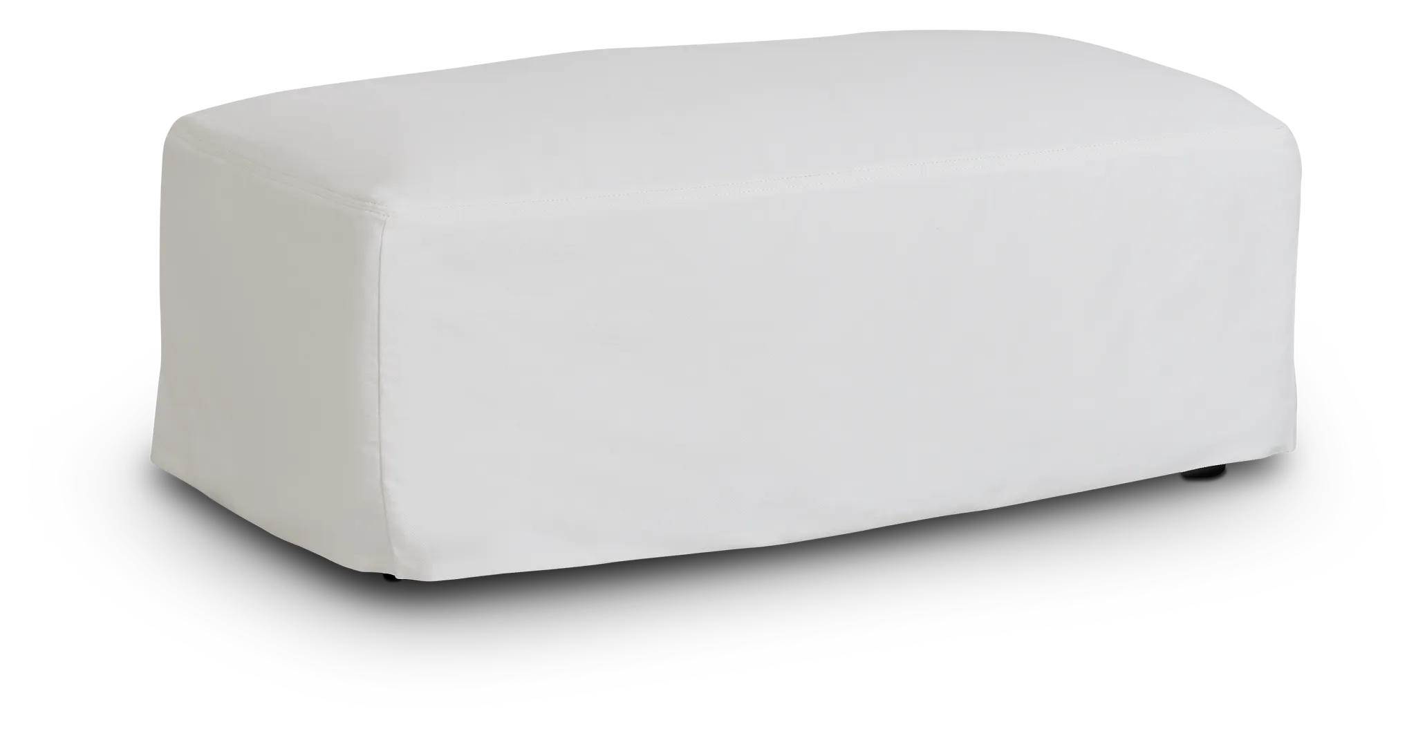 Delilah White Fabric Ottoman