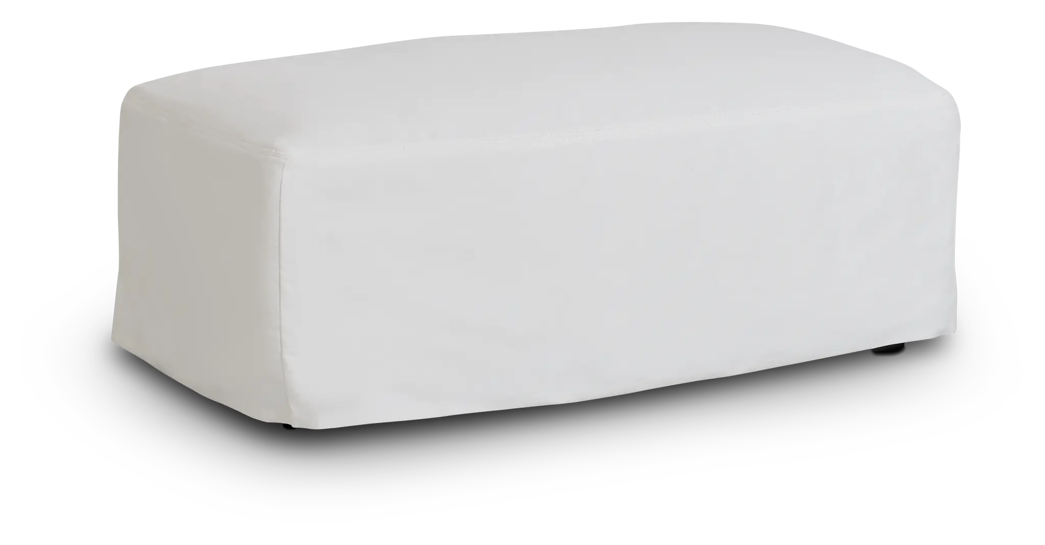 Delilah White Fabric Ottoman Delilah White Fabric Ottoman