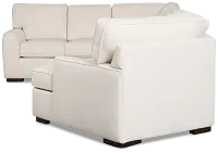 Sinclair Light Beige Fabric Right Cuddler Memory Foam Sleeper Sectional