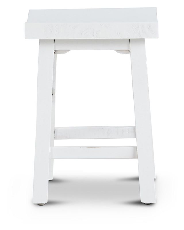 Heron Cove White Curved Stool