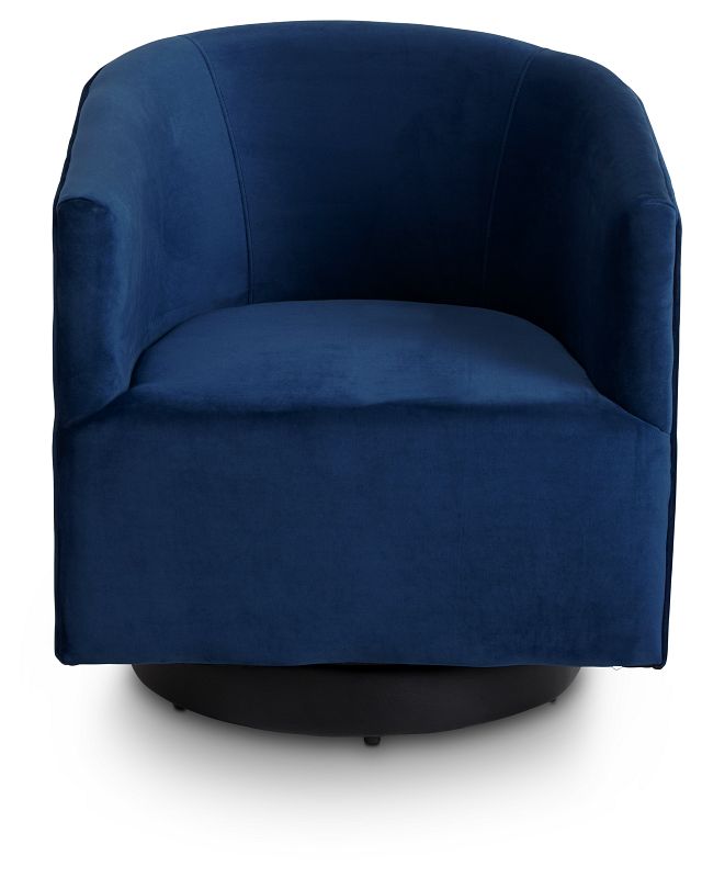 blue velvet swivel armchair