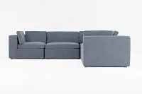 Destin Victory Dark Blue Fabric 5-piece Modular Sectional