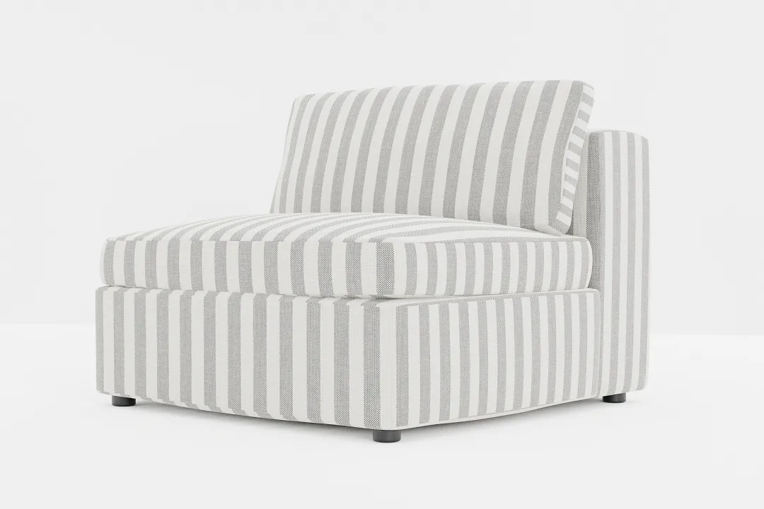 Destin Sea Lane Dark Gray Fabric Armless Chair