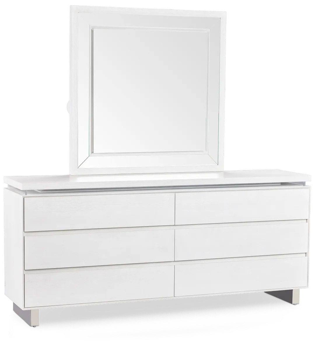 Bal Harbour White Dresser & Mirror