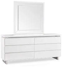 Bal Harbour White Dresser & Mirror