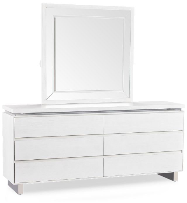 Bal Harbour White Dresser & Mirror