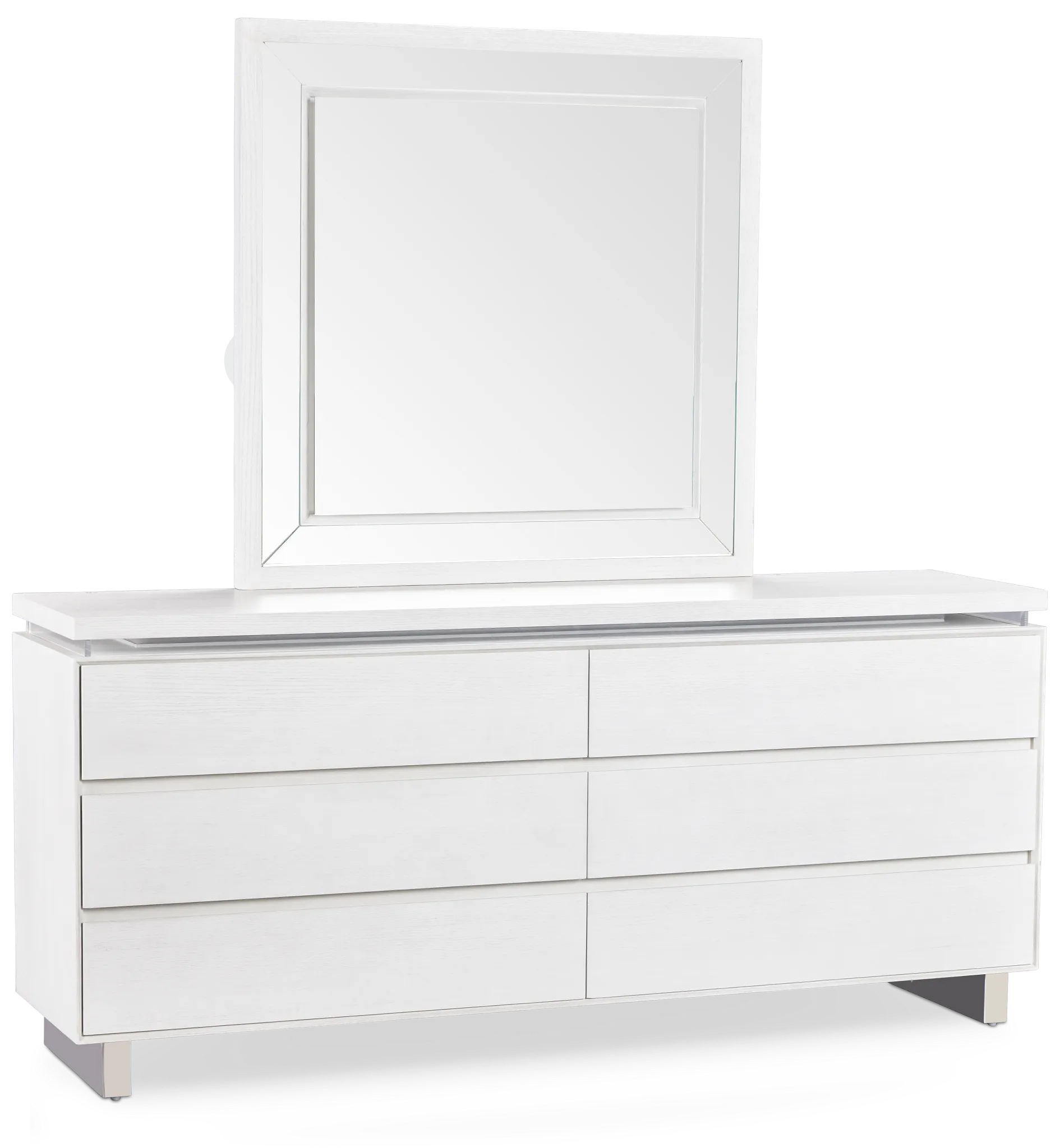 Bal Harbour White Dresser & Mirror