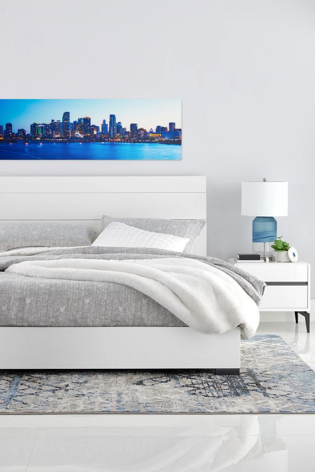 Oslo White Platform Bed