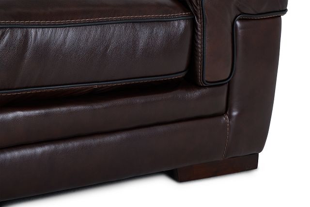 Alexander Dark Brown Leather Left Bumper Sectional