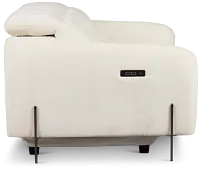 Zuri White Velvet Power Reclining Loveseat W/ Power Headrest