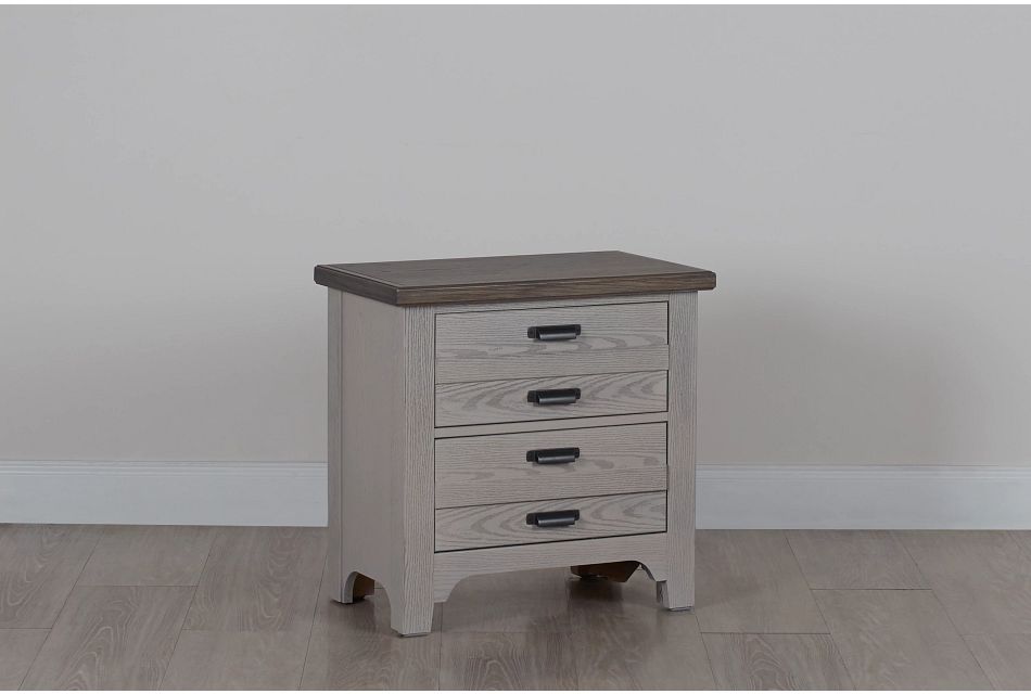 Bungalow Two Tone 2 Drawer Nightstand Bedroom Nightstands City Furniture