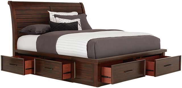 Napa Dark Tone 6-drawer Sleigh Storage Bed