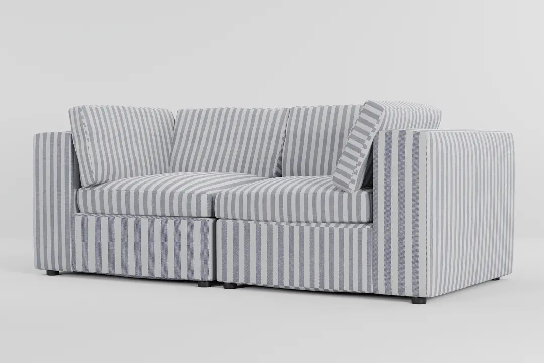 Destin Sea Lane Dark Blue Fabric 2-piece Modular Sofa Destin Sea Lane Dark Blue Fabric 2-piece Modular Sofa