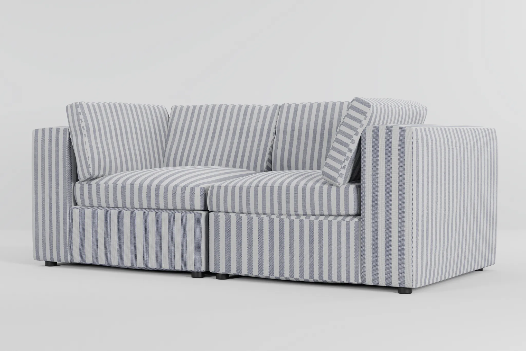 Destin Sea Lane Dark Blue Fabric 2-piece Modular Sofa