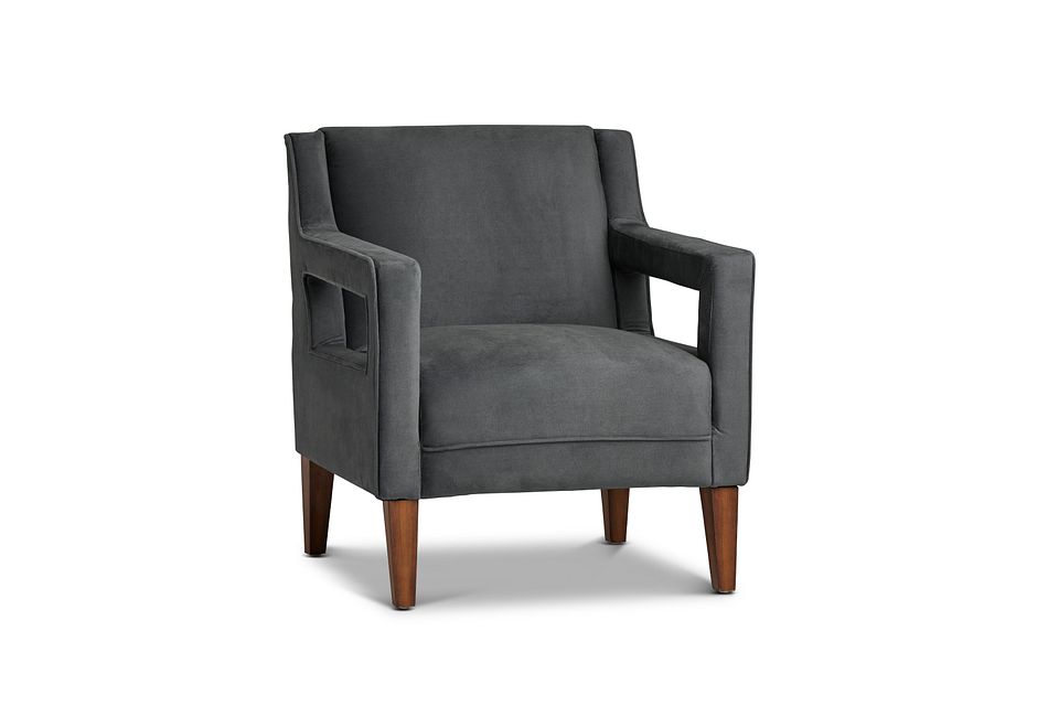 Dawson Dark Gray Velvet Accent Chair Home Accents Accent Chairs City Furniture