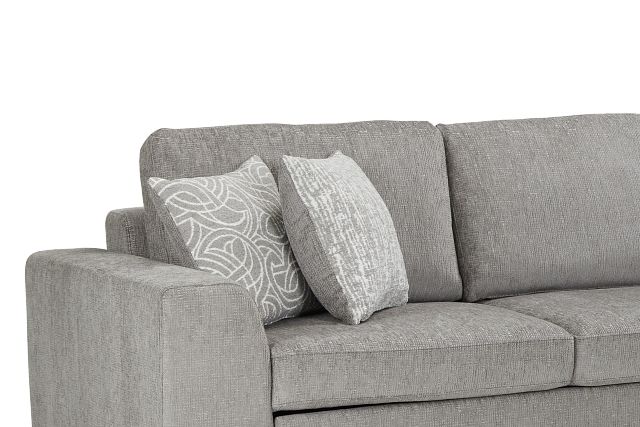 Blakely Gray Fabric Small Right Bumper Sleeper Sectional
