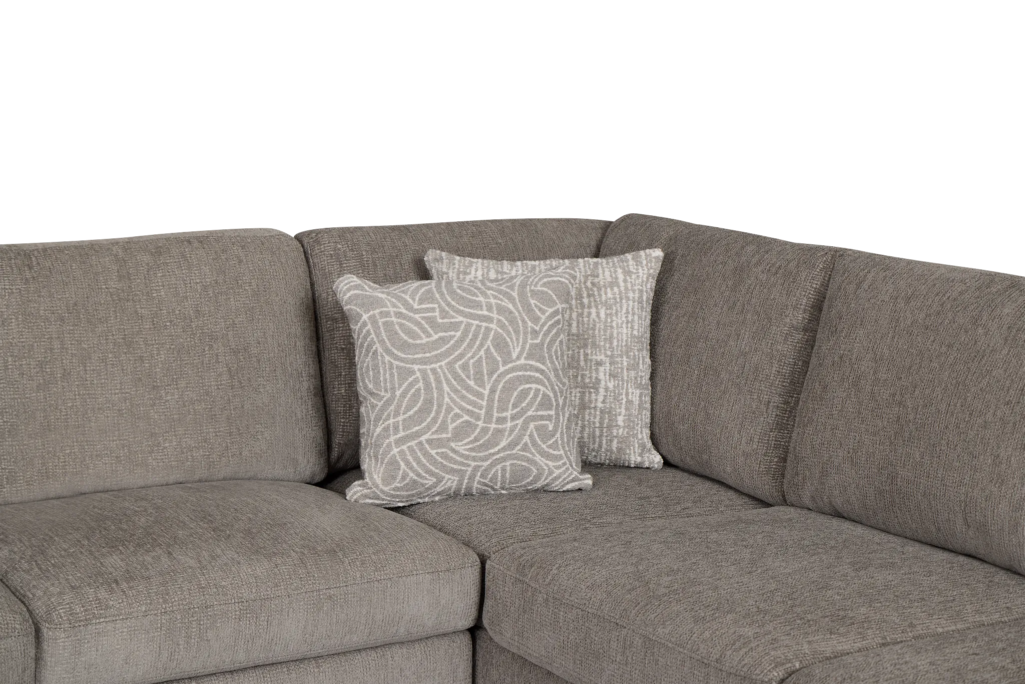 Blakely Gray Fabric Small Right Bumper Sleeper Sectional