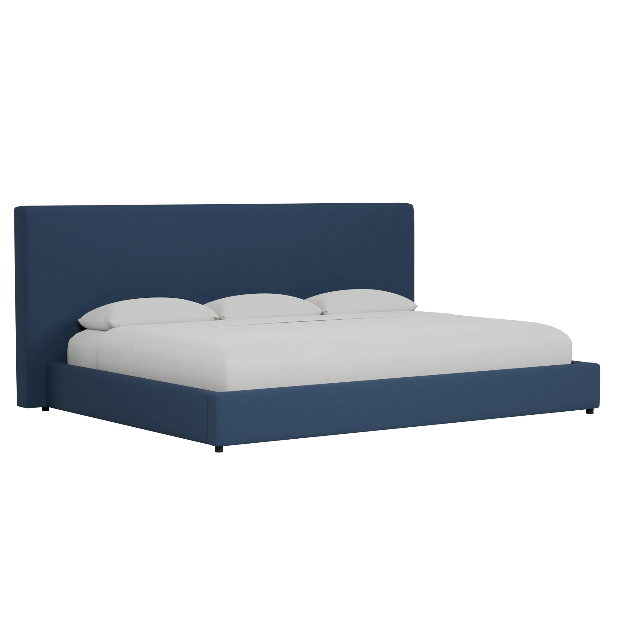 Grayton Revenue Dark Blue 54" Upholstered Platform Bed