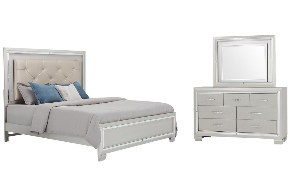 Platinum Silver Uph Panel Bedroom