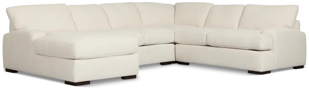 Alpha White Fabric Medium Left Chaise Sectional Alpha White Fabric Medium Left Chaise Sectional