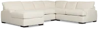 Alpha White Fabric Medium Left Chaise Sectional