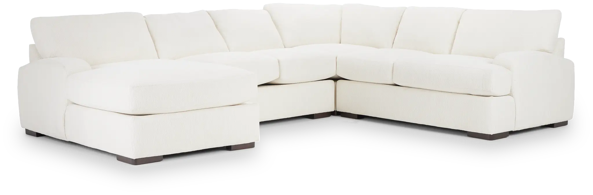 Alpha White Fabric Medium Left Chaise Sectional Alpha White Fabric Medium Left Chaise Sectional