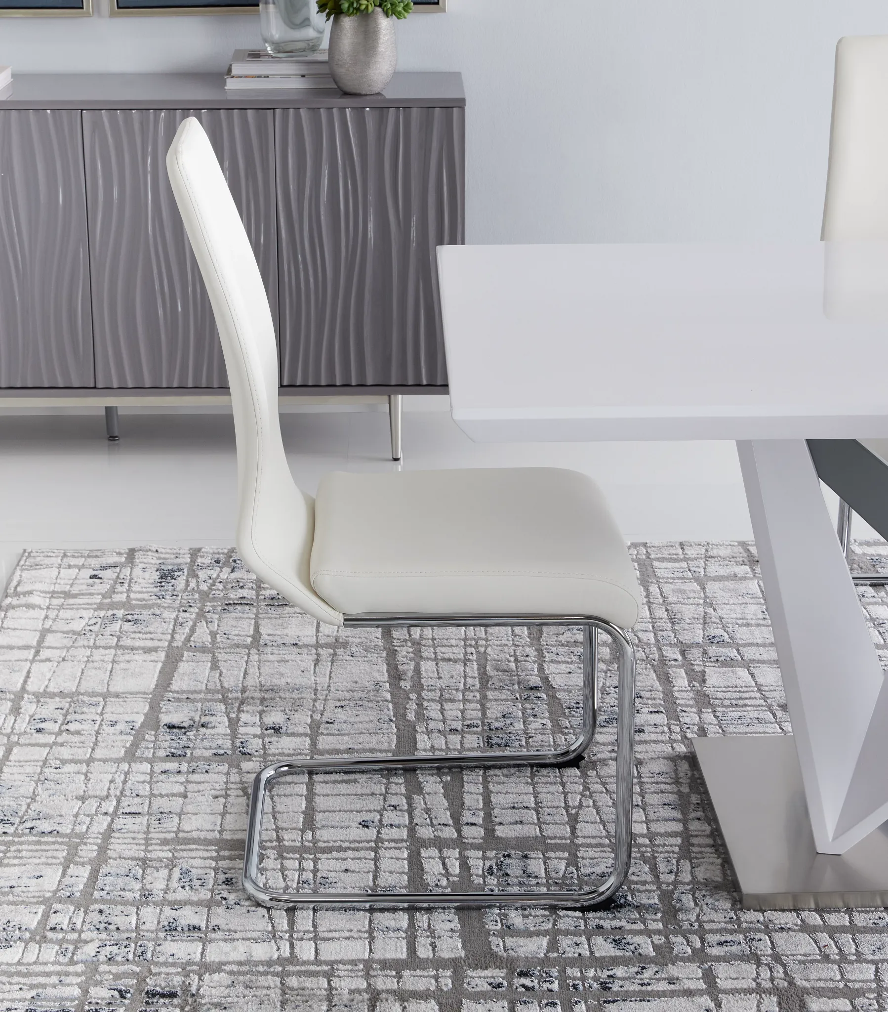 Lennox White Upholstered Side Chair