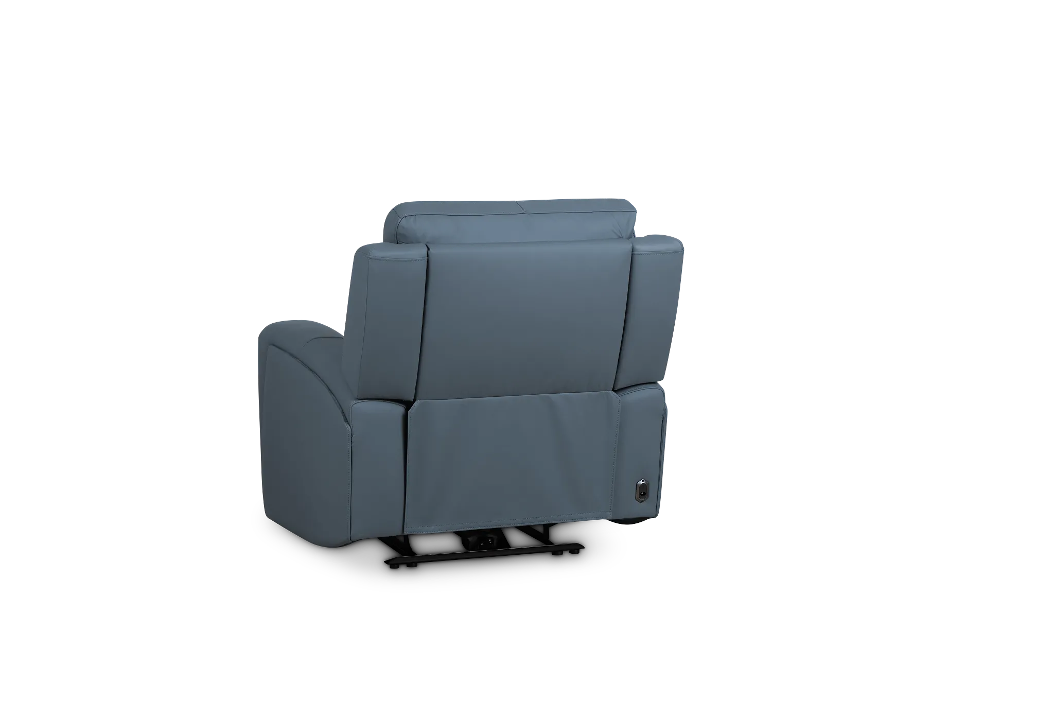 Summit Blue Lthr/vinyl Power Recliner With Power Headrest