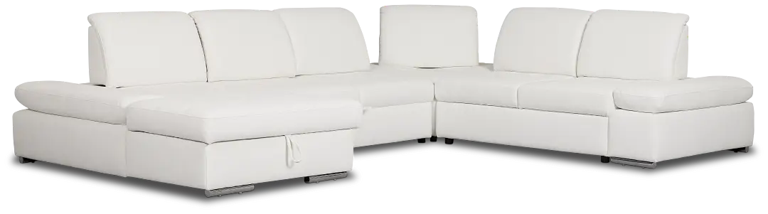 Eden White Micro Medium Left Chaise Sleeper Sectional Eden White Micro Medium Left Chaise Sleeper Sectional