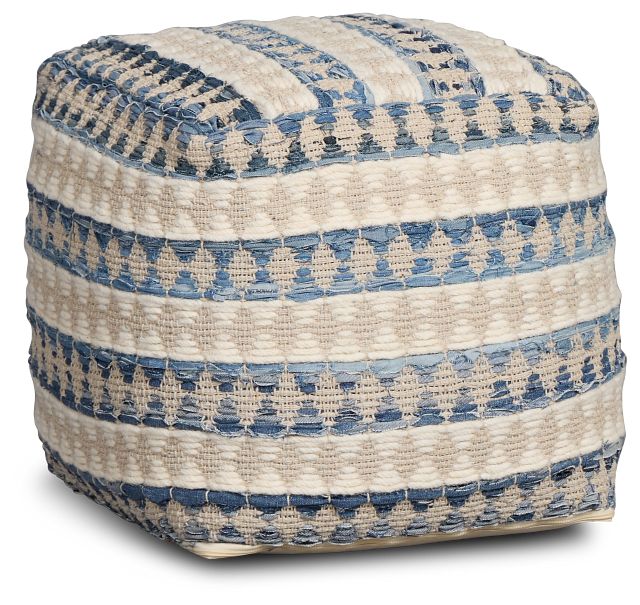 Numire Blue Accent Pouf