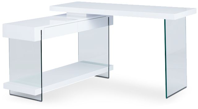 Olympia White Small L Desk