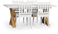 Nantucket Two-tone Pine Rectangular Table & 4 Wood Chairs