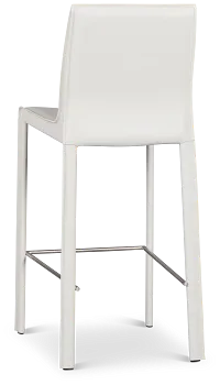 Lugo White 27" Upholstered Barstool